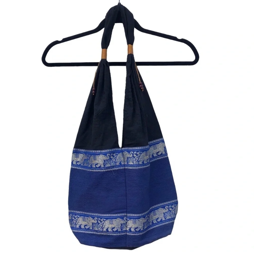 Boho elephant embroidered Indian bag purse